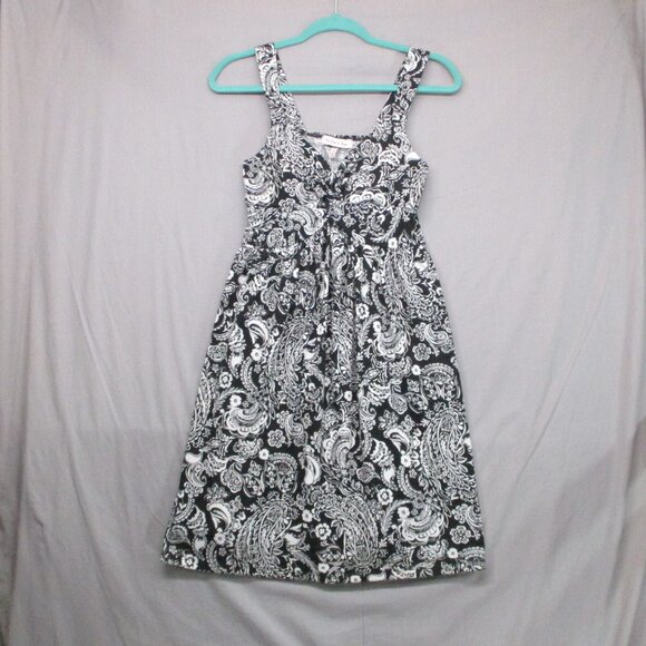 Harlow & Rose Shoulder stripe A-Line Dress Black & White Women Size | S - Picture 1 of 10